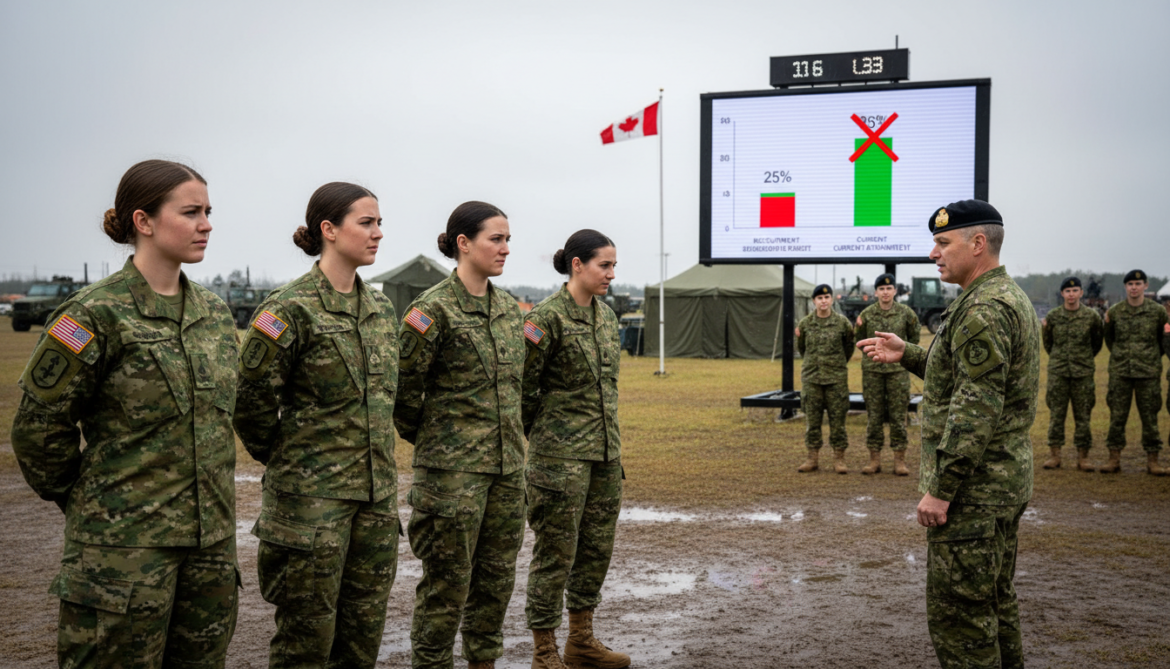 Canadian Armed Forces warn women recruitment shortfall makes 25 percent target unattainable