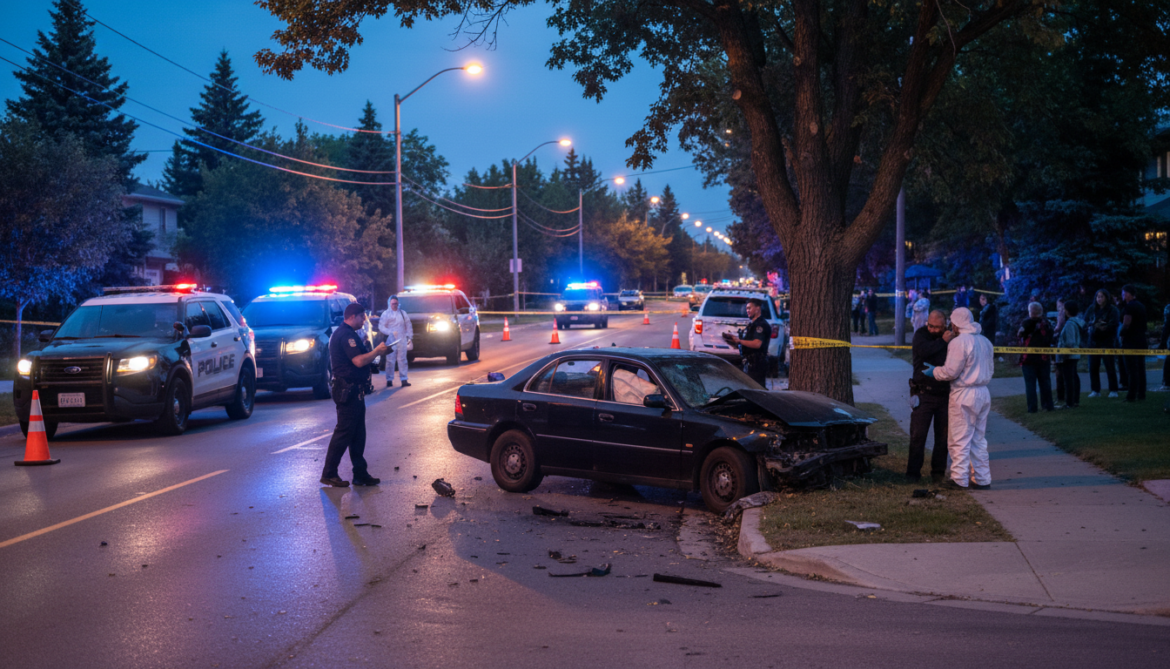 Edmonton police investigate deadly single-vehicle crash that killed 25-year-old driver