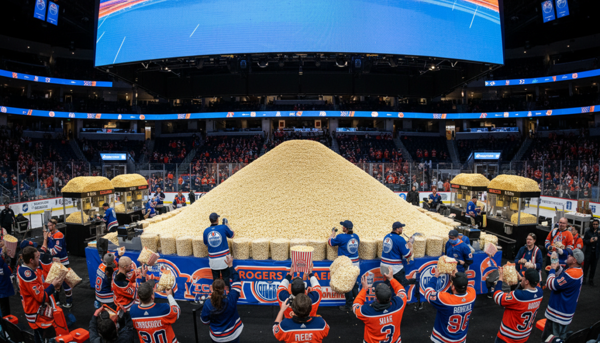 Oilers unveil playoff concessions at Rogers Place featuring 11 tons of popcorn