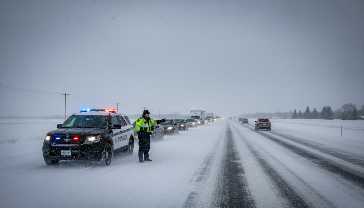 RCMP warns drivers of treacherous highways east of Calgary