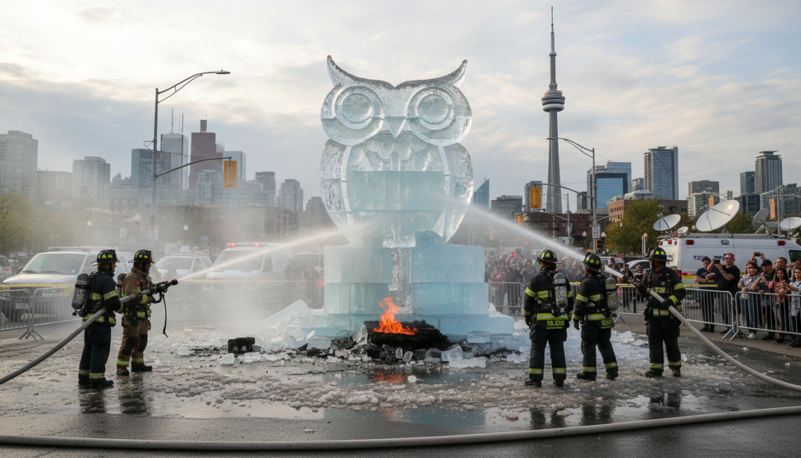 Drake Album Promotion Halted After Toronto Firefighters Doused 25-Foot Ice Sculpture