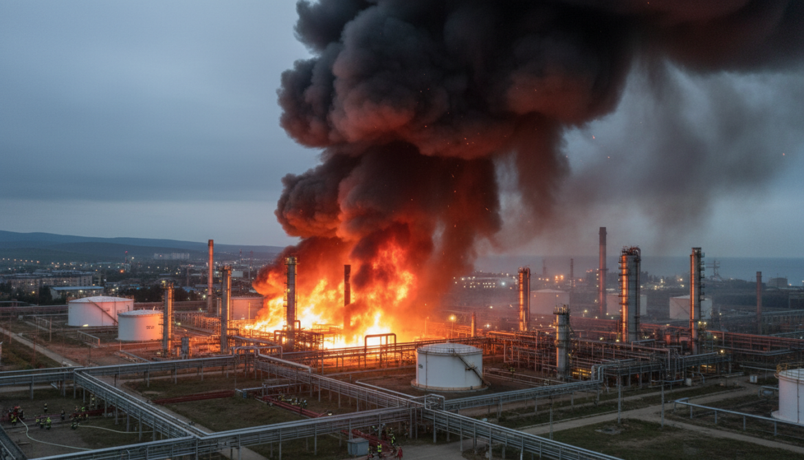 Tuapse oil refinery fire sparks toxic pollution fears after Ukrainian drone strike