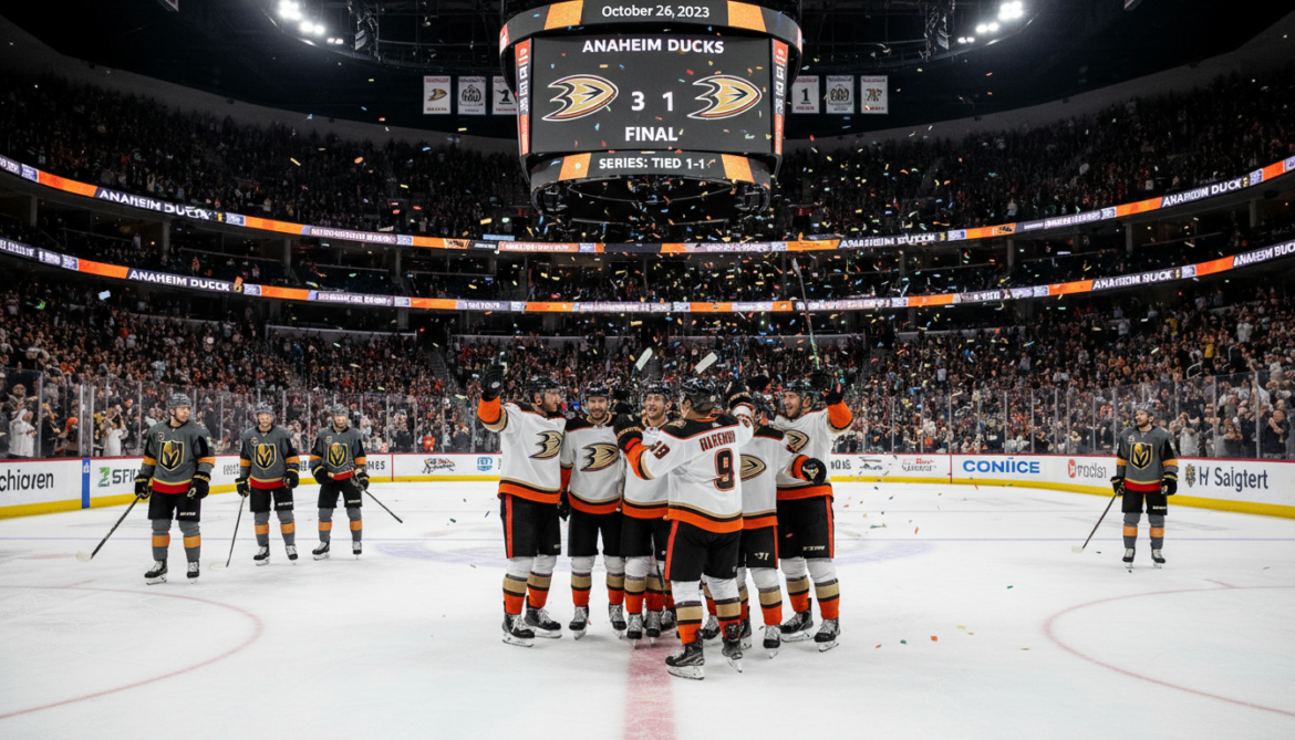 Anaheim Ducks defeat Golden Knights 3-1 to even series