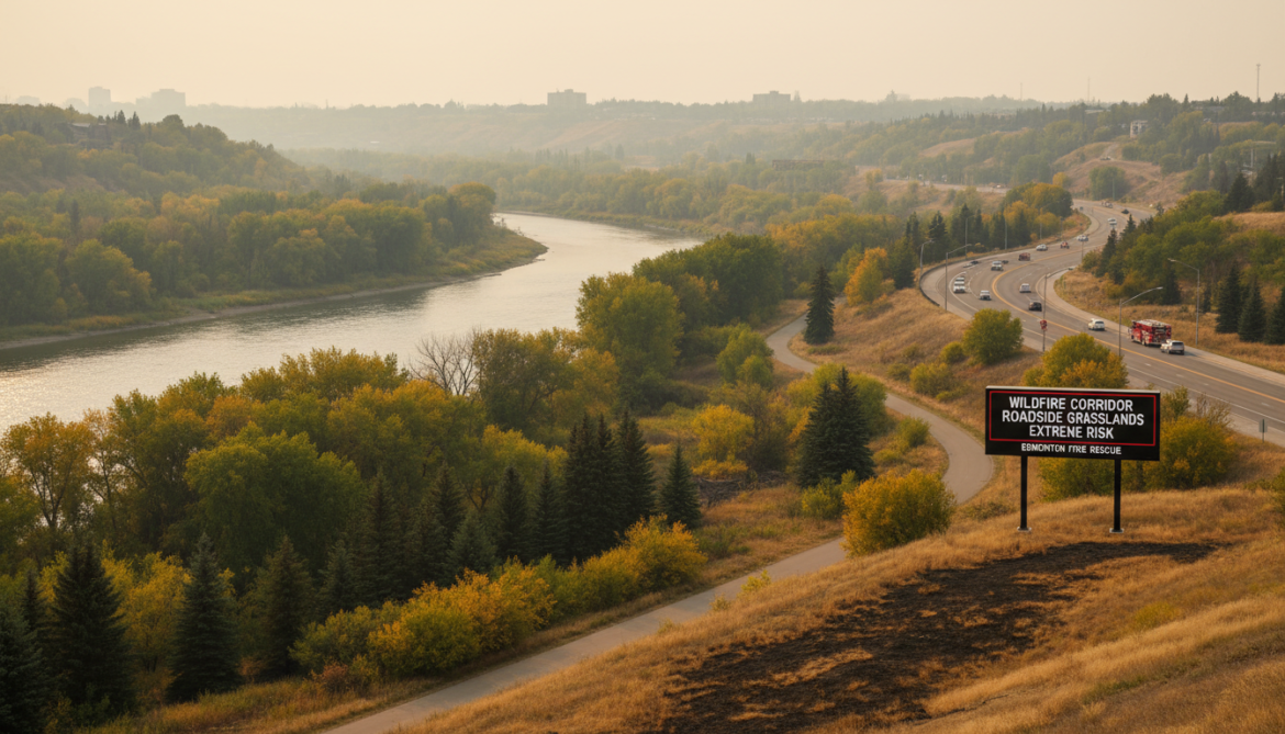 Edmonton names river valley main wildfire corridor, warns roadside grasslands risk