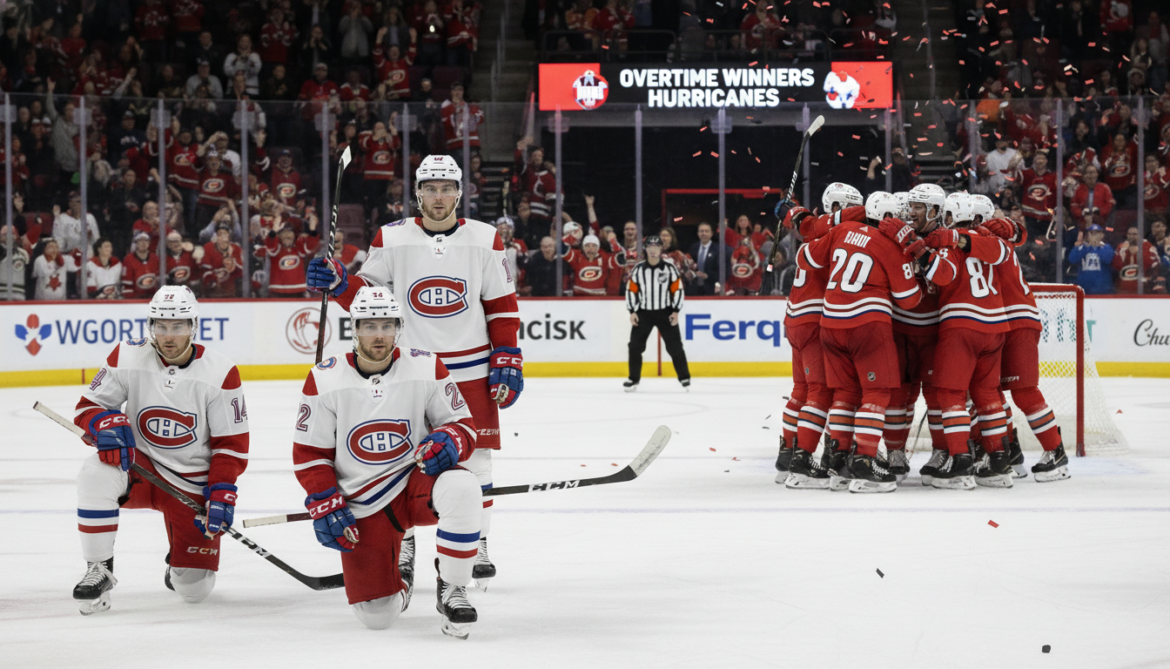 Montreal Canadiens suffer first back-to-back playoff losses as Hurricanes win Game 3 in overtime