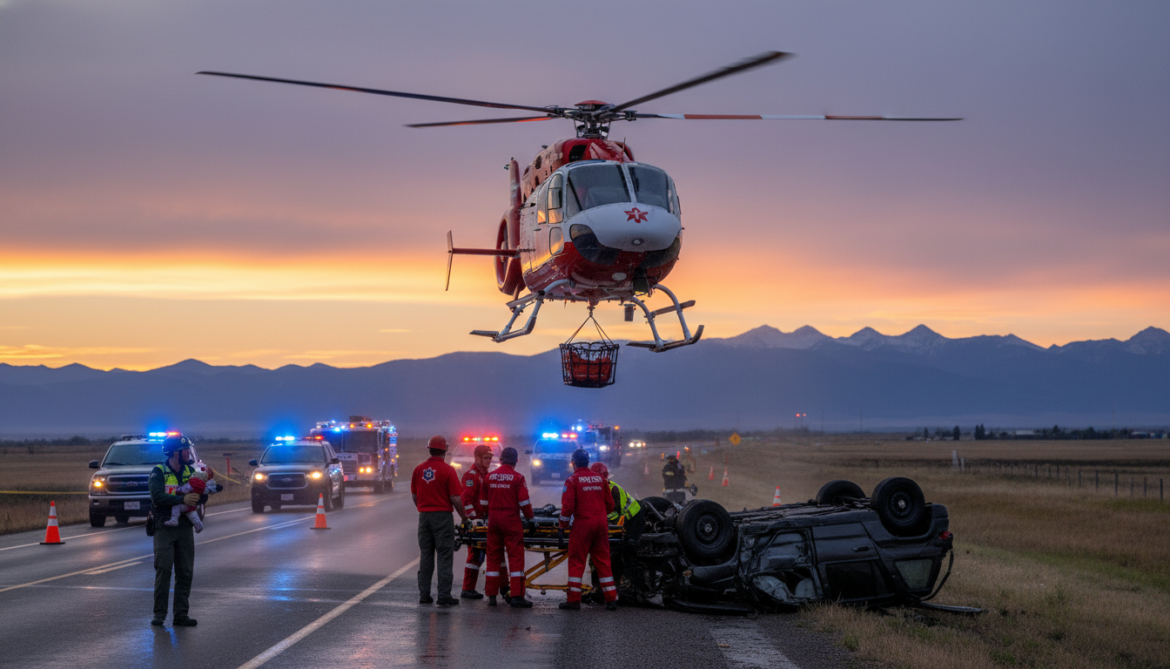 STARS air ambulance airlifts seriously injured SUV driver to Calgary, child stable
