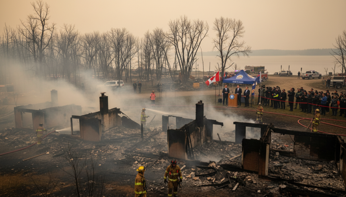 Sandy Beach wildfire destroys three homes near Edmonton, prompts regional news conference