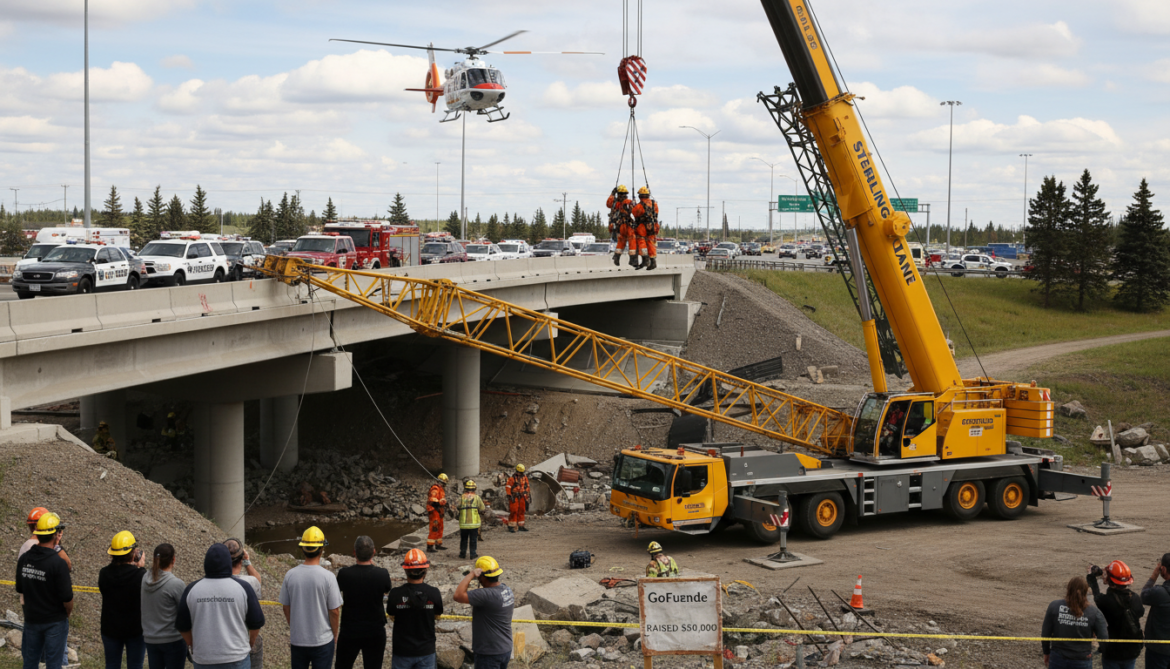 Sterling Crane operators airlifted after Highway 22X crash; GoFundMe raises $30,000