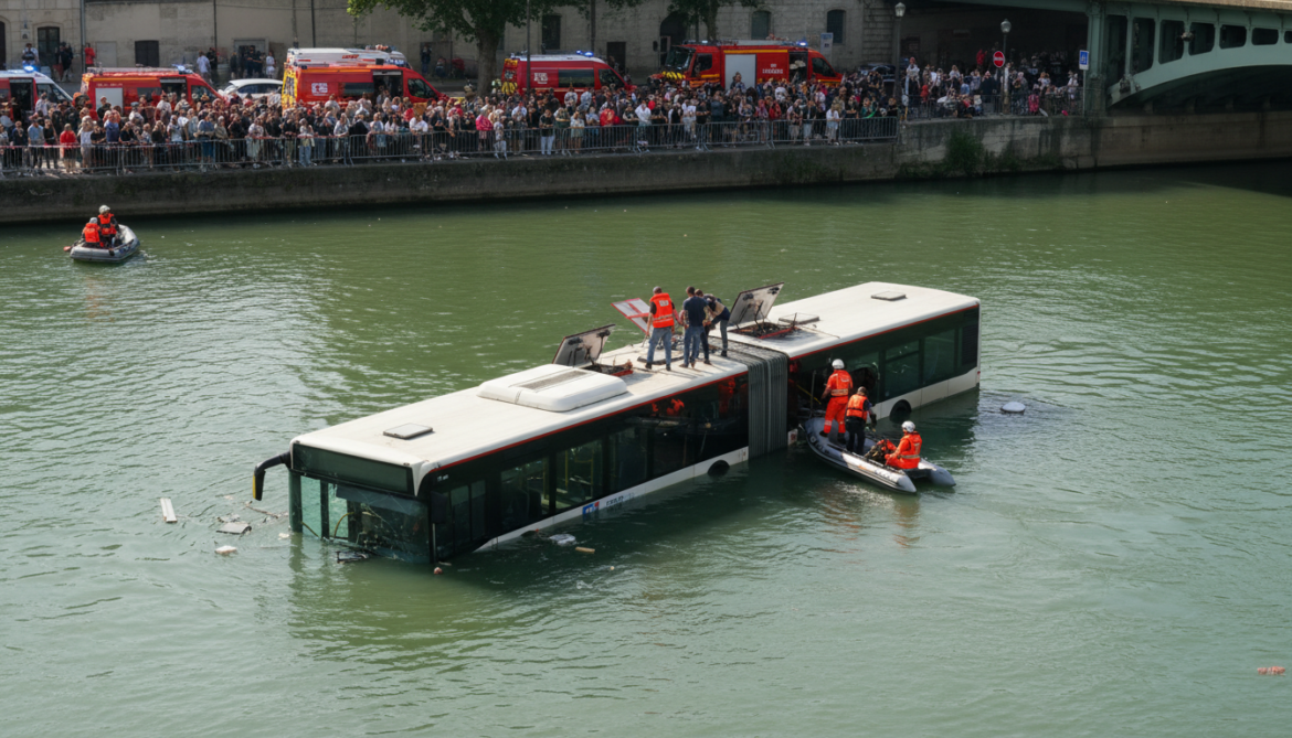 Student driver plunges Juvisy-sur-Orge commuter bus into River Seine