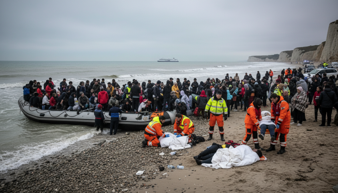 Migrant boat carrying 82 runs aground near Calais, two women die