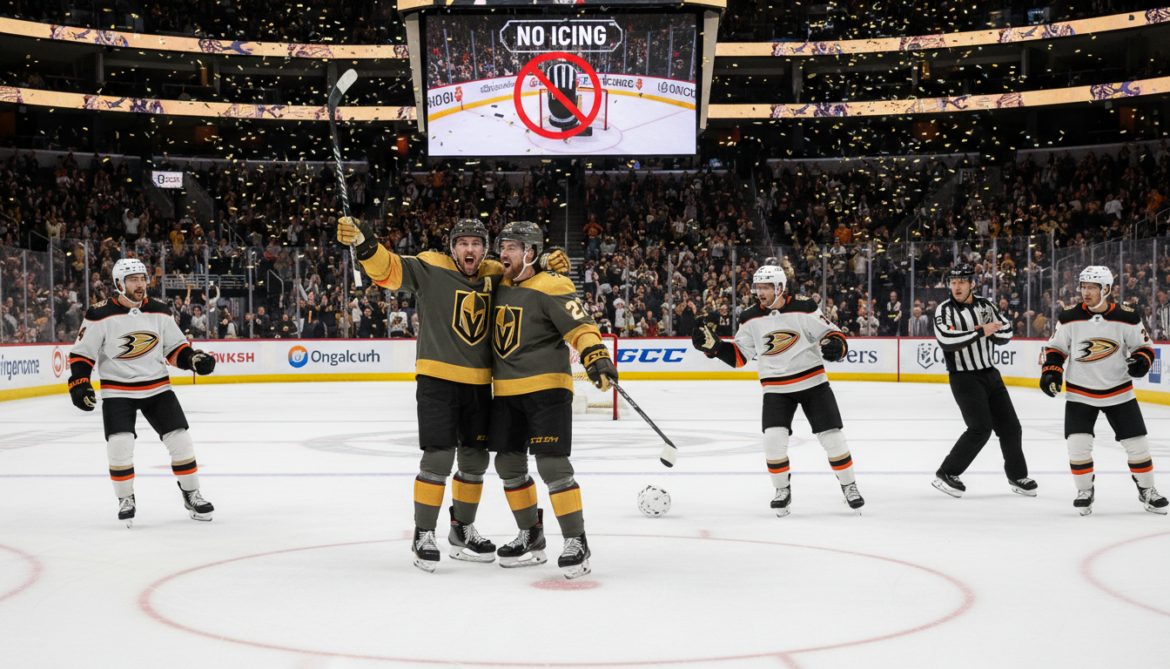 Vegas Golden Knights defeat Anaheim Ducks after disputed icing non-call