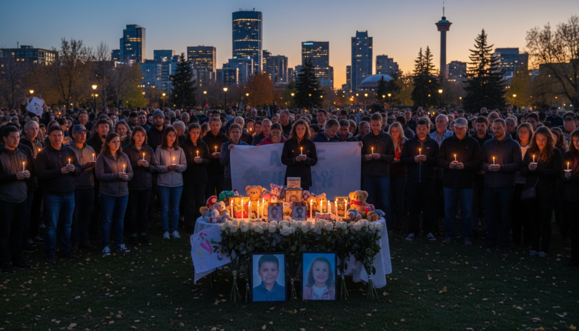 Calgary vigil mourns two children as father charged with first-degree murder