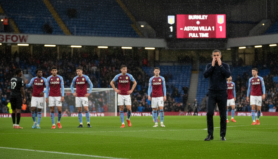 Aston Villa suffers Champions League setback after draw at Burnley