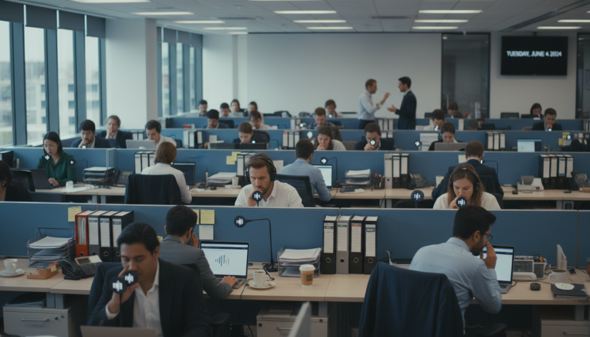 Dictation apps reshape office etiquette as whispering to computers spreads