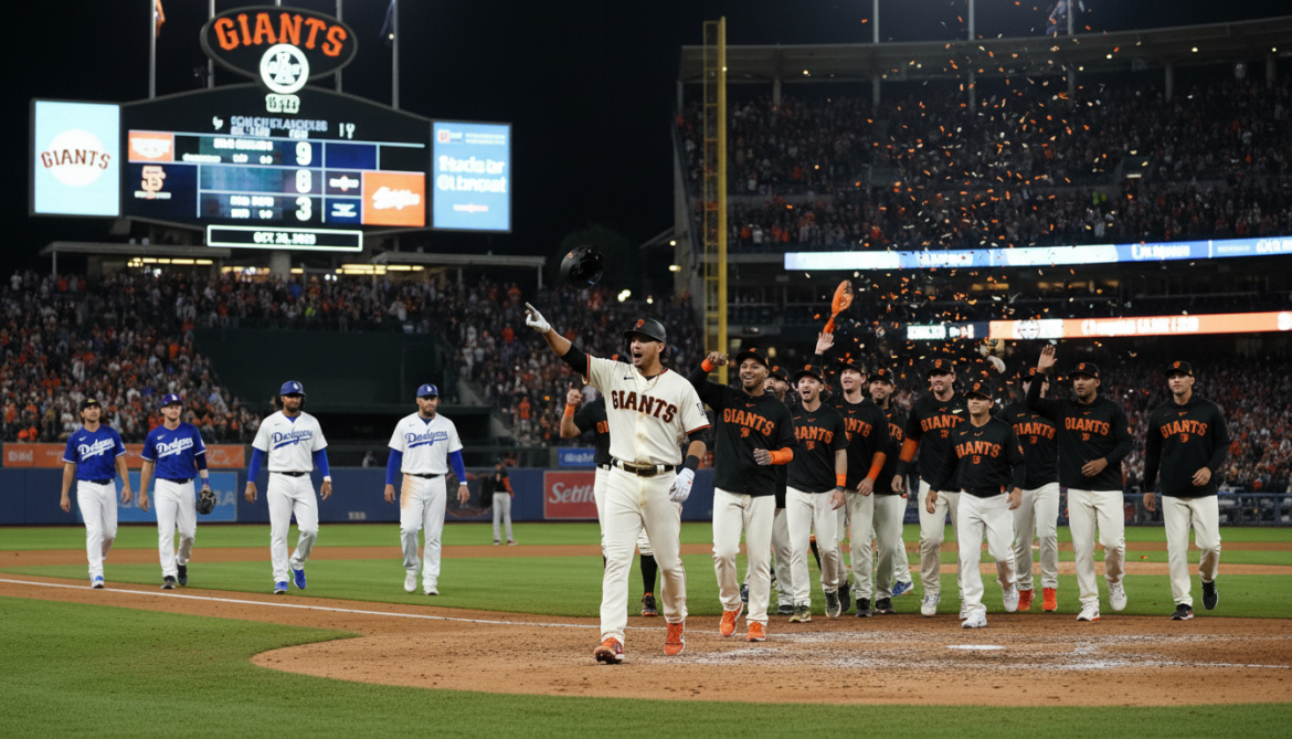 Giants overwhelm Dodgers 9-3 as offense explodes in MLB showdown