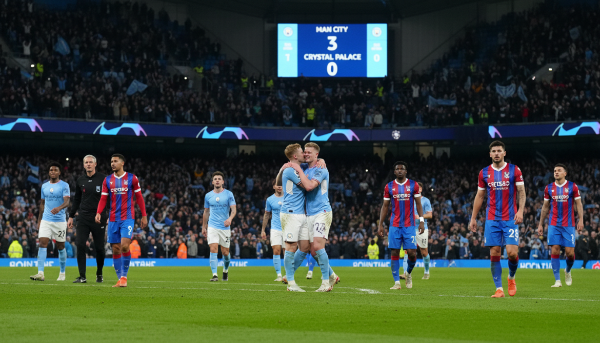 Manchester City defeat Crystal Palace 3-0 to cut Arsenal lead