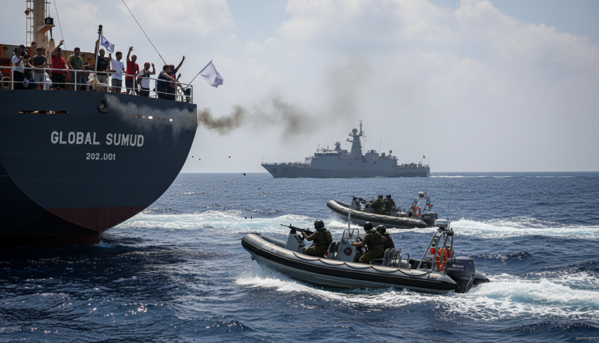 Israeli navy accused of firing rubber bullets at Gaza-bound Global Sumud flotilla