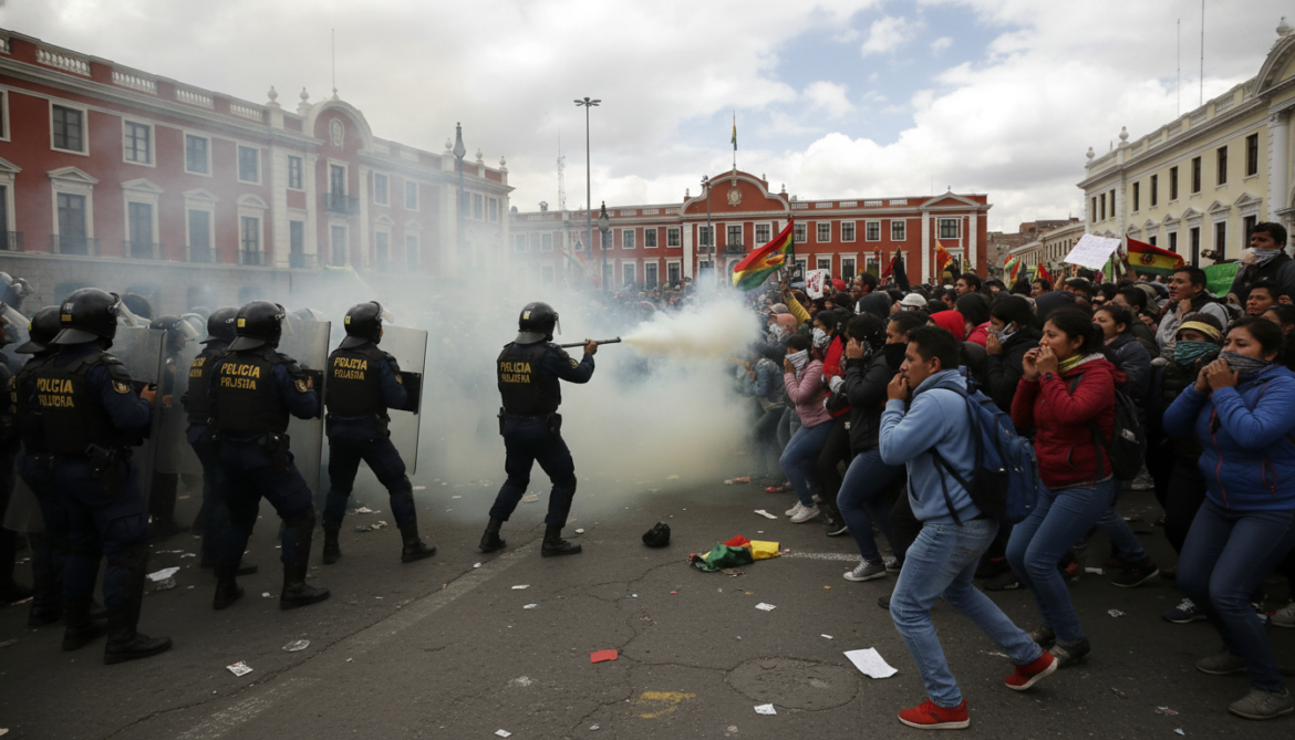 Bolivia police fire tear gas as protesters demand President Paz resignation