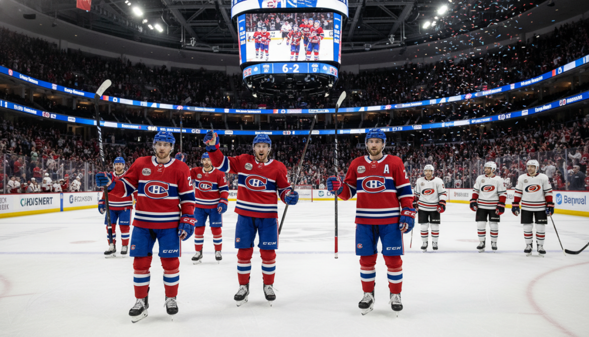 Montreal Canadiens defeat Carolina Hurricanes 6-2, showcase playoff maturity