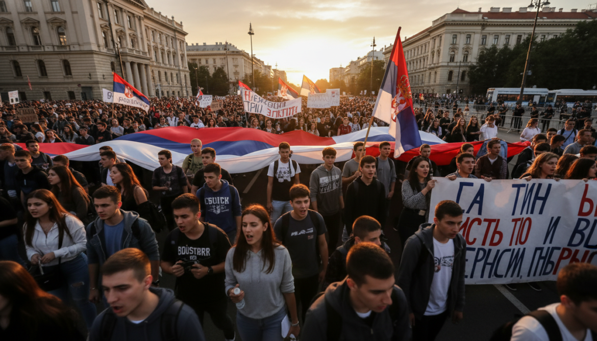 Serbian students lead mass protests in Belgrade calling for early elections