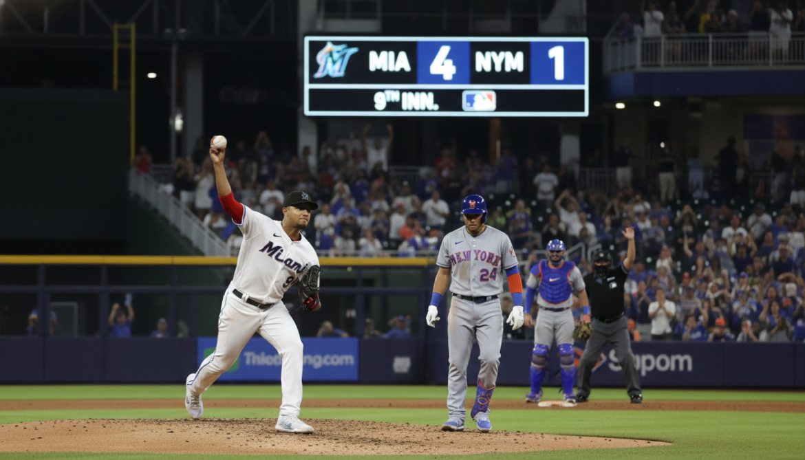 Marlins beat Mets 4-1 behind dominant pitching performance