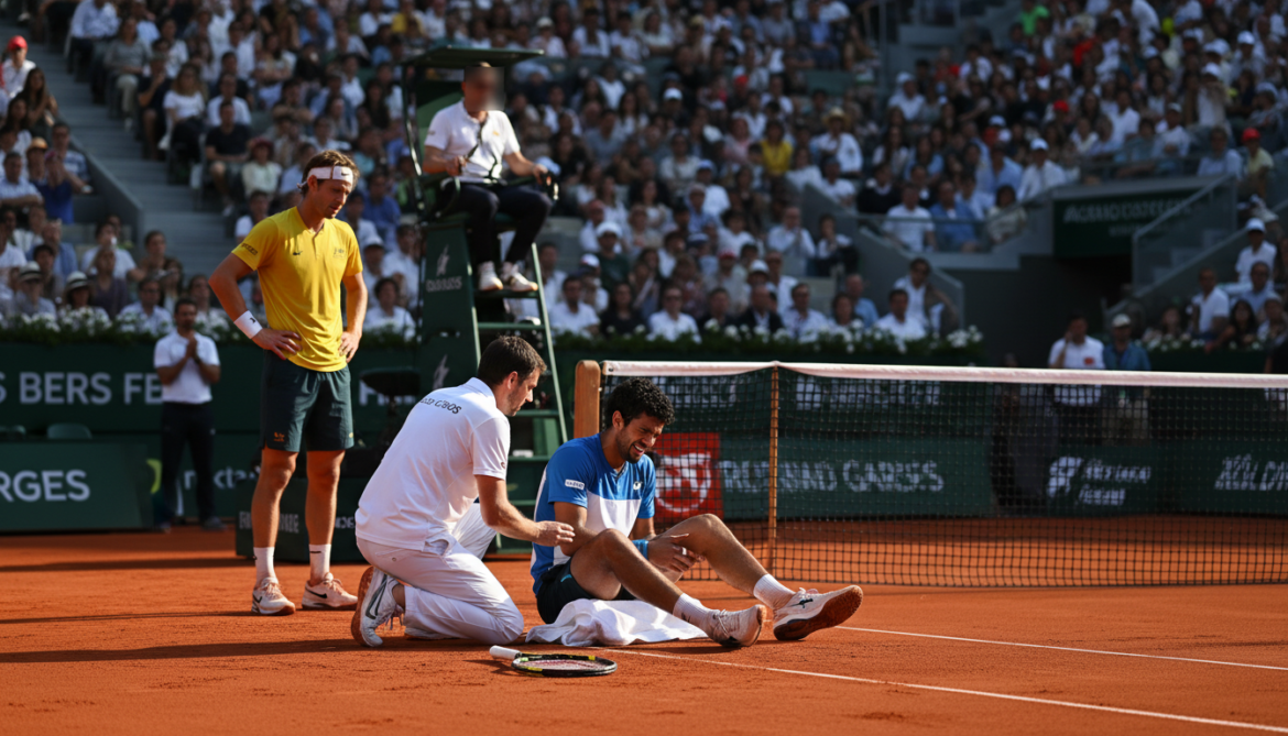 Gabriel Diallo retires injured in French Open opening match against Duckworth