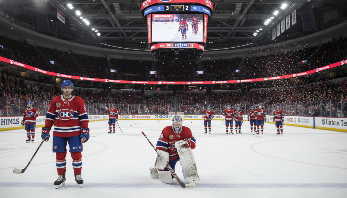 Montreal Canadiens limited to 13 shots, lose 3-2 in overtime to Hurricanes
