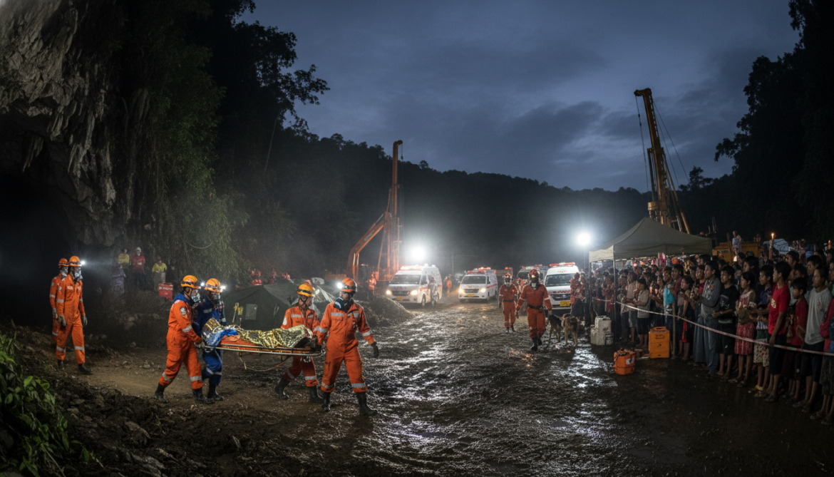 Laos Cave Rescue Reaches Five Miners as Search Continues for Two