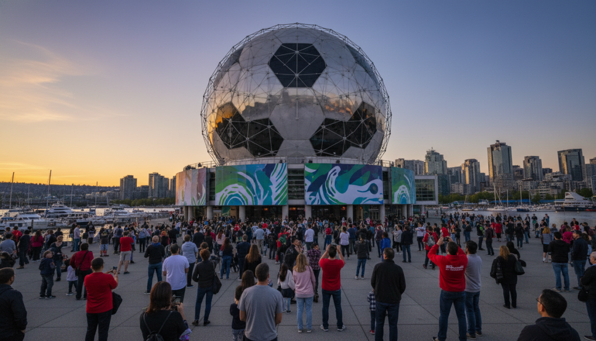 Vancouver transforms Science World into giant soccer ball ahead of World Cup