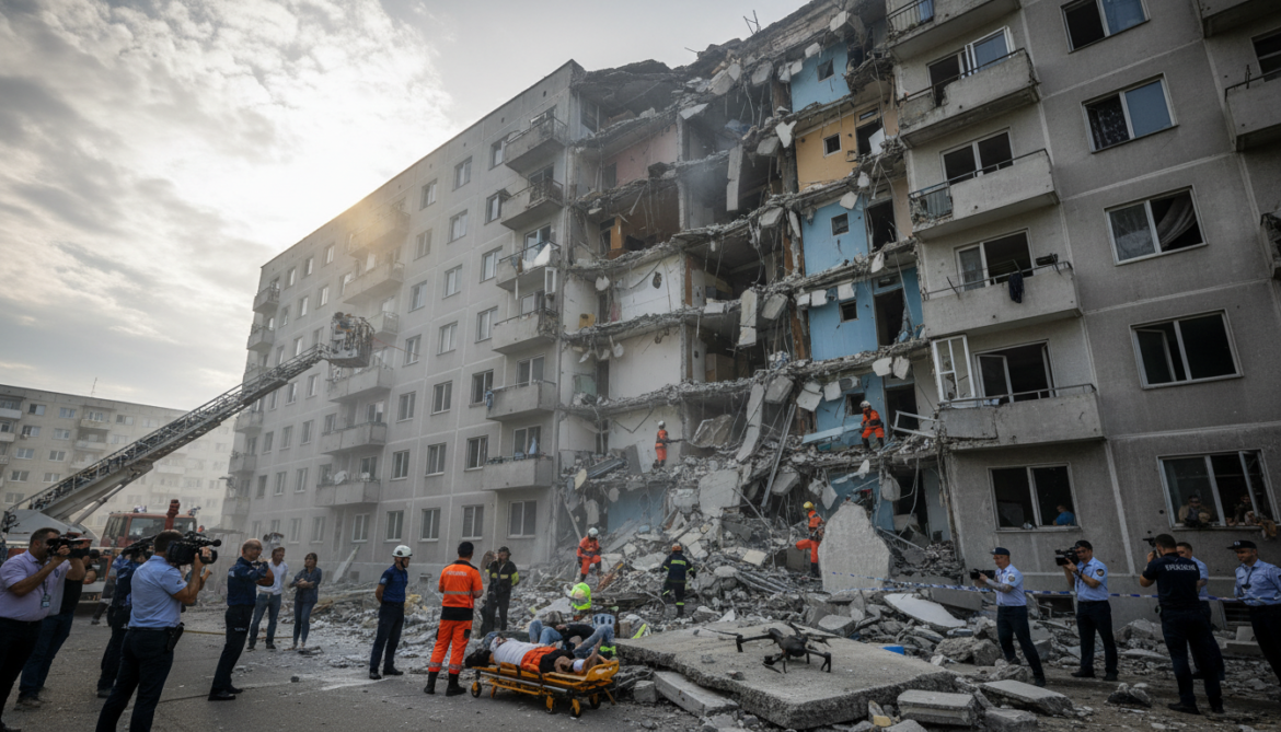 Russian Drone Strikes Romanian Apartment Building in Galati Injuring Two