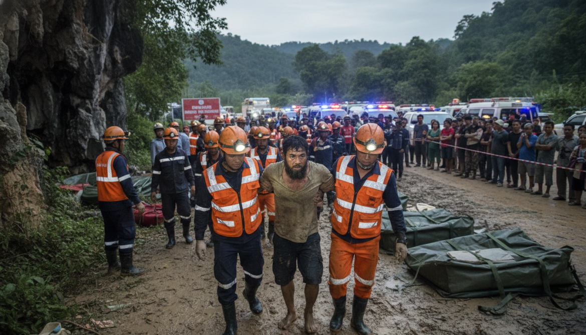 Laos miner freed after a week trapped in cave as search continues