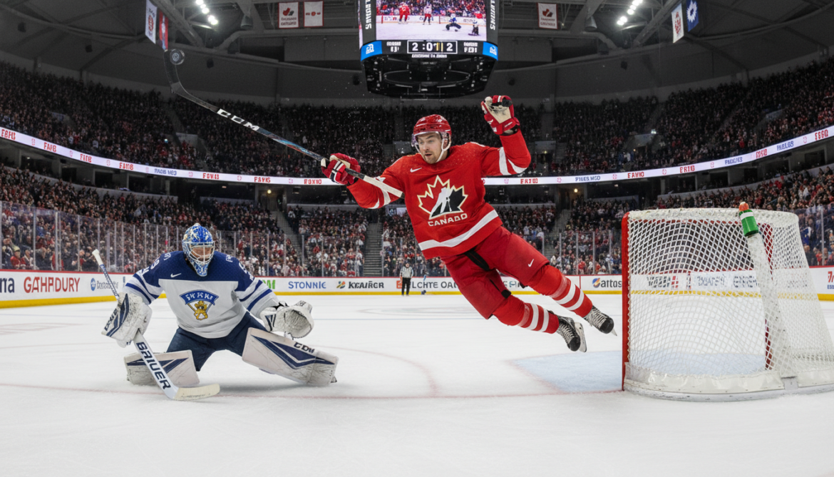 Canada's Thomas Bats Puck From Midair to Tie Game Against Finland