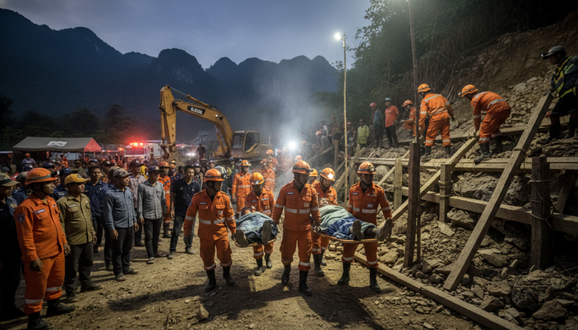 Laos cave miners: Four rescued as crews continue search for two
