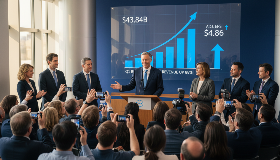 Dell Posts 88% Q1 Revenue Surge to $43.84B, Adjusted EPS $4.86 Tops Forecasts