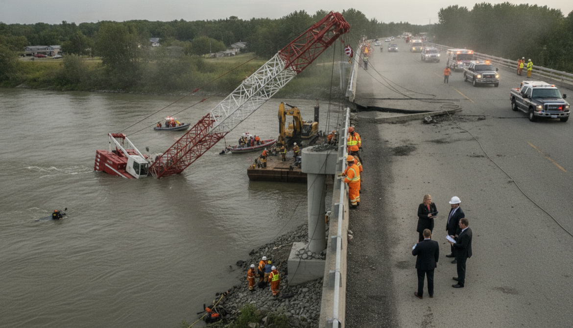 300-ton crane crashes off Wapiti Bridge, J.D.A. worker missing as OHS investigates