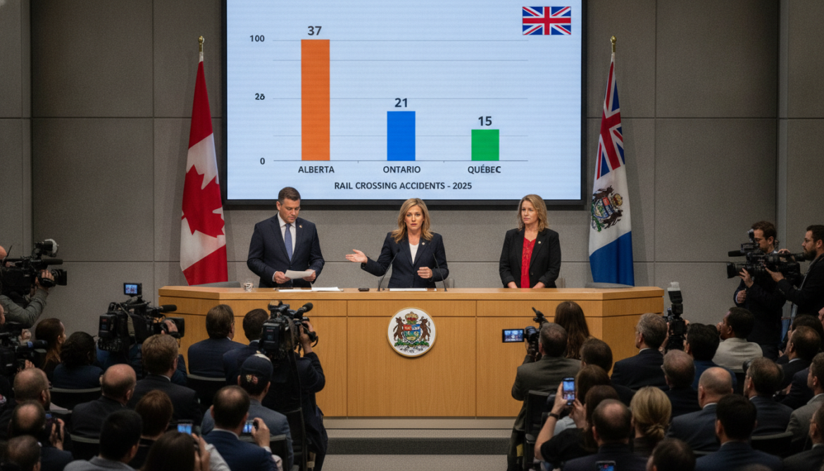 Alberta rail crossing accidents total 37 in 2025, outpacing Ontario and Quebec