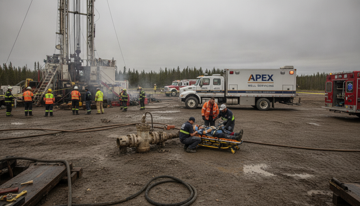 Apex Well Servicing valve detachment at Slave Lake worksite seriously injures worker