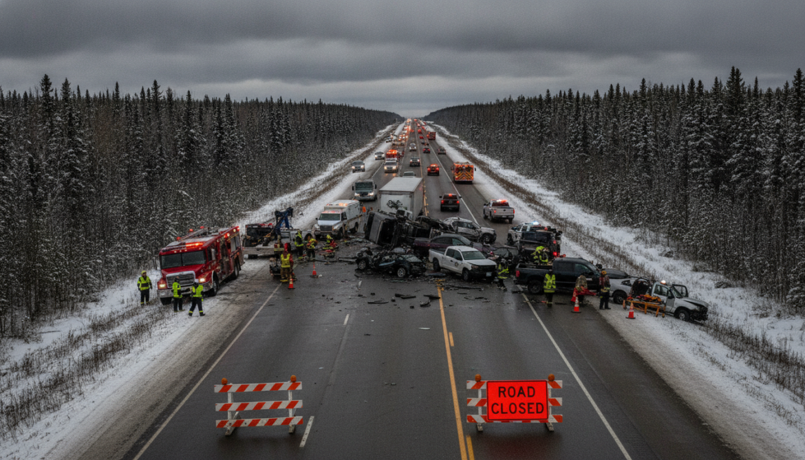 Highway 63 northbound closed after multi-vehicle crash north of Fort McMurray
