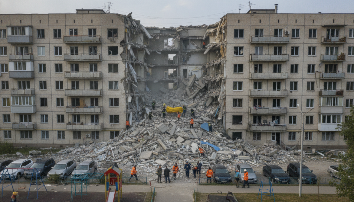 Kharkiv apartment building struck by Russian guided bombs, one dead nine injured