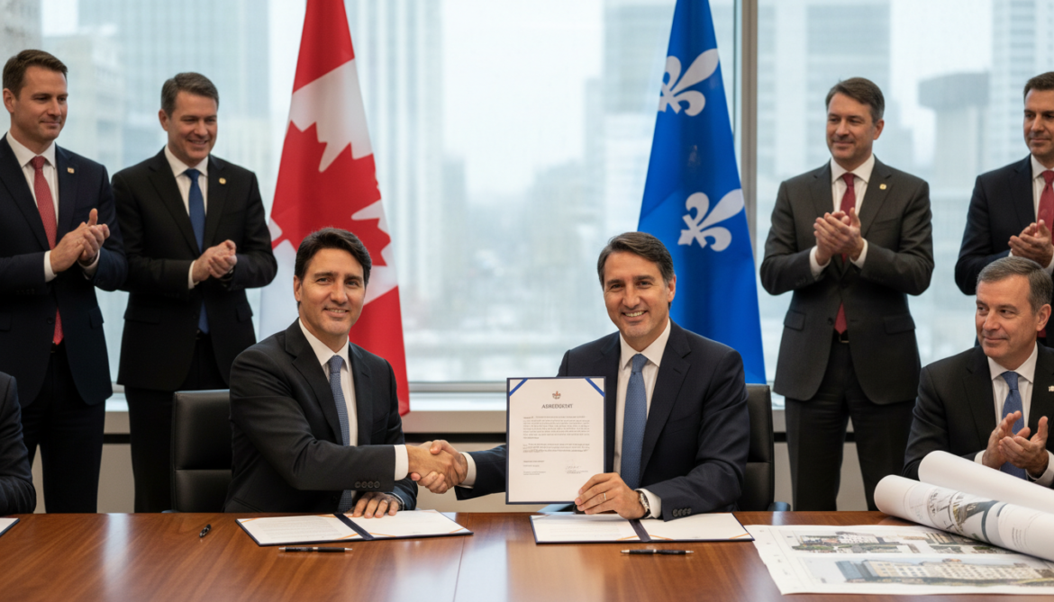 Quebec signs nearly $10 billion federal deal to fund transit and hospitals
