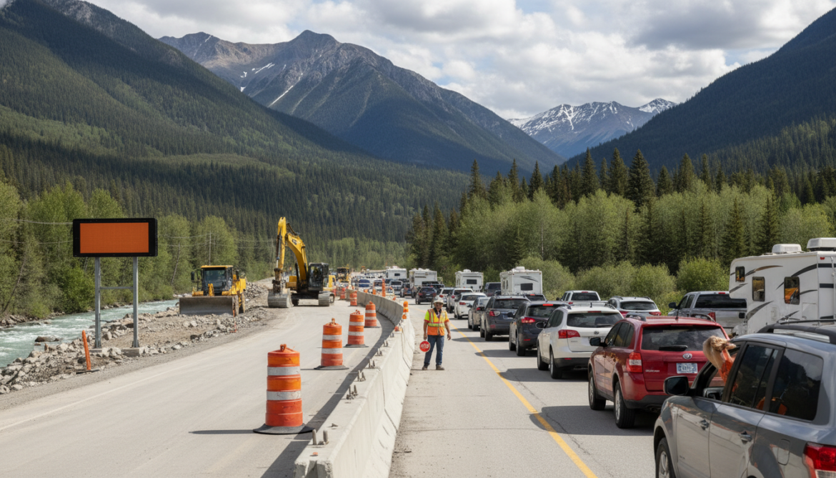 Highway 93 South upgrades begin near Radium Hot Springs, motorists face delays