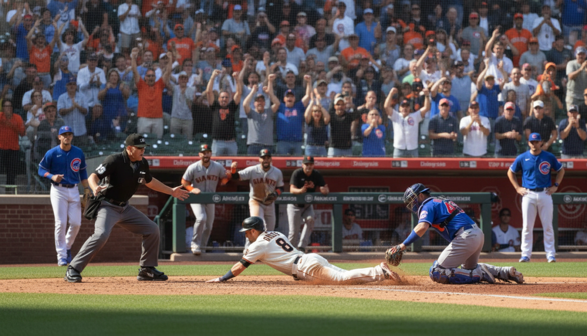 Giants edge Cubs 2-1 as late run secures MLB victory