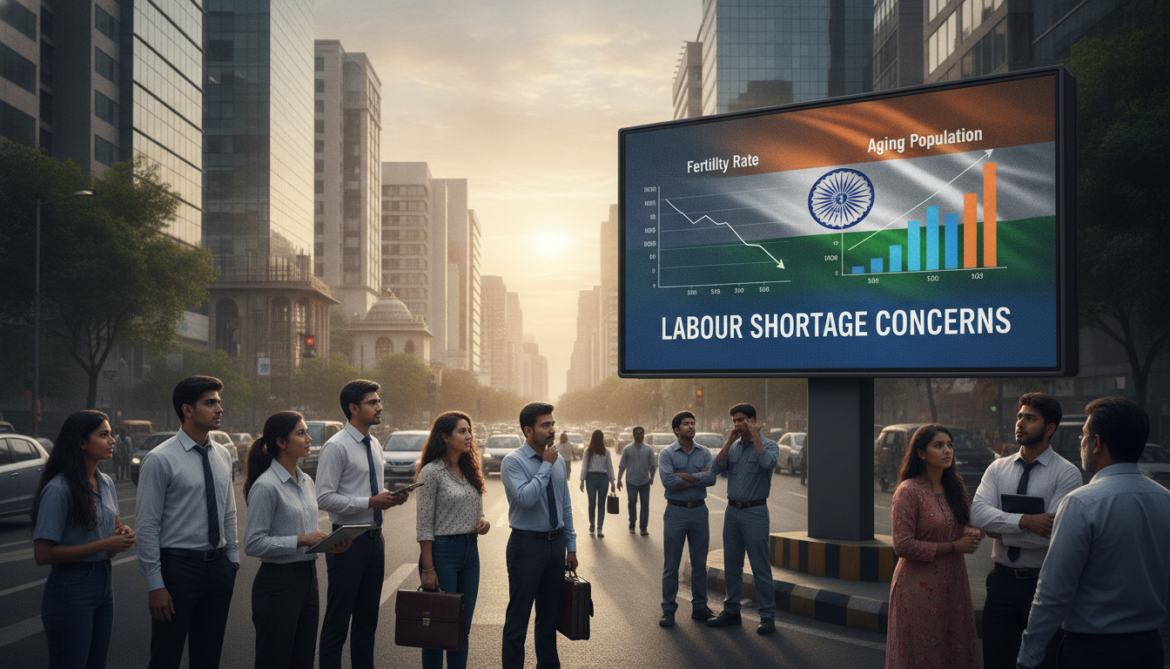 India's fertility rate falls below replacement level, raising labour shortage fears