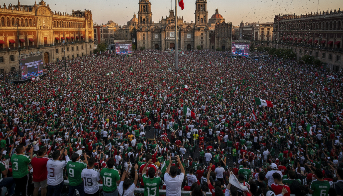 Mexico City Zocalo Square fills with fans ahead of World Cup opener