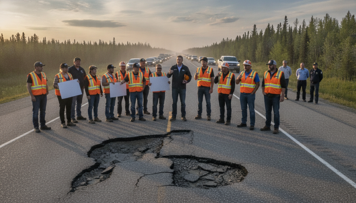 Highway 63 potholes prompt Fort McMurray volunteers and mayor to demand oversight