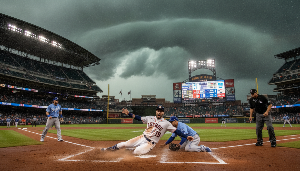 Astros rally past Royals 8-7 as Altuve ties game before tornado delay