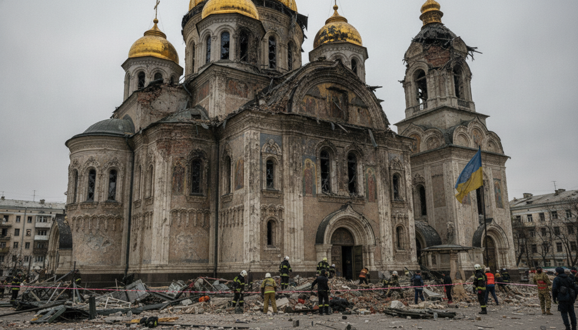 Russian missile and drone strikes damage Kyiv's historic Orthodox cathedral