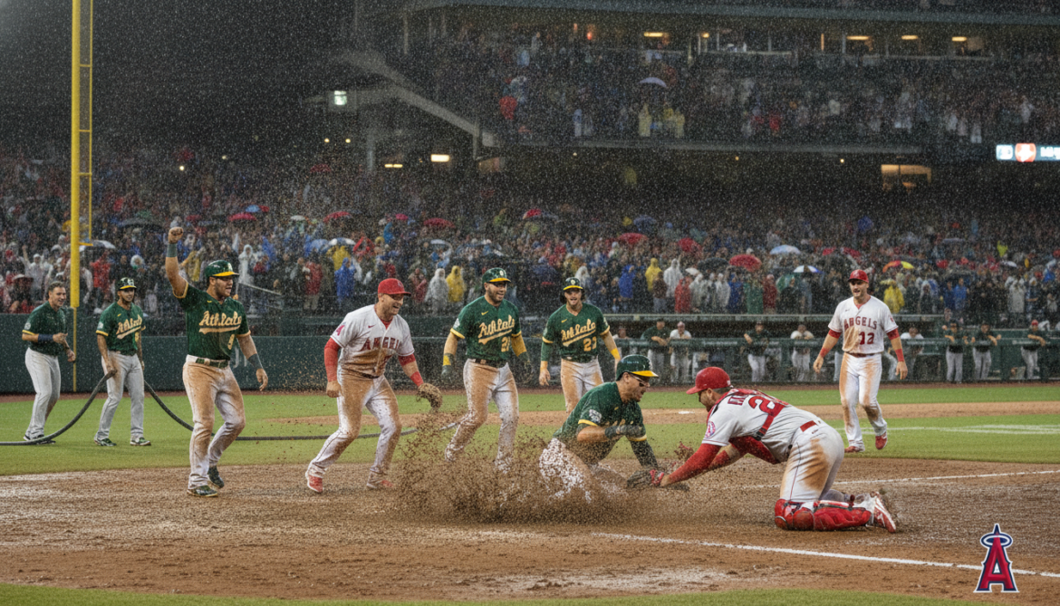 Athletics outlast Angels 12-11 in 10-inning offensive slugfest