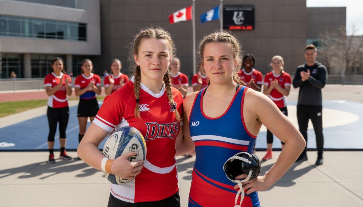 LaBelle sisters join University of Calgary rugby and wrestling teams