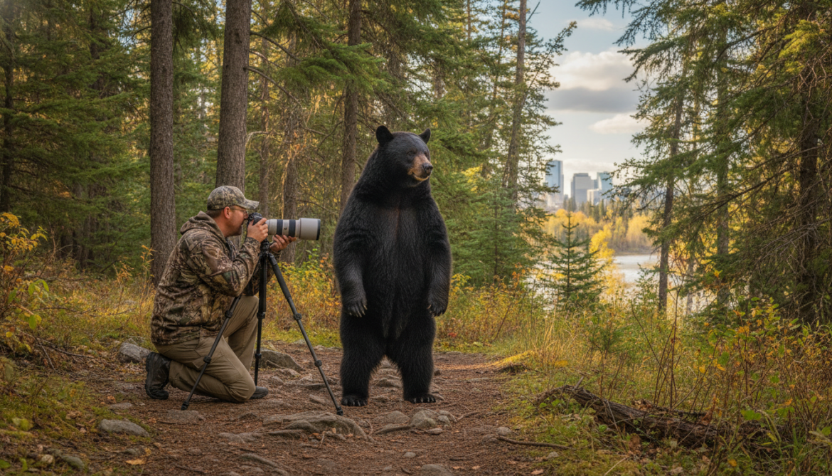 Black bear spotted near photographer in Calgary's Fish Creek Provincial Park